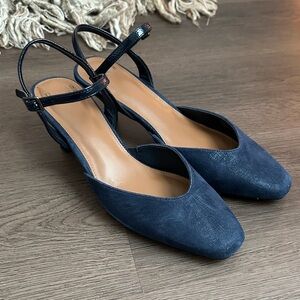 Donald J. Pliner Navy Slingback Heels